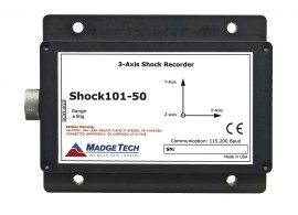 MadgeTech Shock101-100-EB Tri-axial Shock Data Logger with Extended Battery, &amp;plusmn;100g-