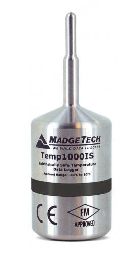 MadgeTech Temp1000IS I.S. Temperature Data Logger with Flush Bottom-