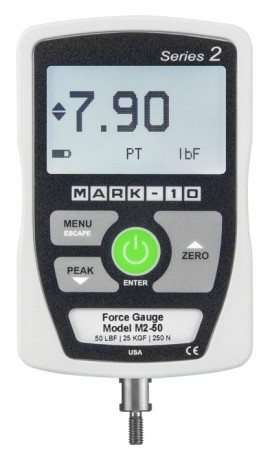 Mark-10 M2-50 Series 2 Economical Digital Force Gauge, 50 x 0.05 lbF-