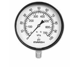 Marsh G24624 Low Pressure Diaphragm Gauge, 0 to 5 psi, 3.5&quot;-