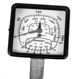 Marsh Y22006 Tridicator, Lower Back Mount, 0 to 60 psi/0 to 130 ftH<sub>2</sub>0-