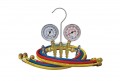 Mastercool 33996-G 2-Valves Brass Manifold Gauge Set with 3 x 96&amp;quot; standard hoses, gauge guards-