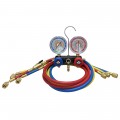 Mastercool 54361 2-Way Aluminum Manifold Gauge Set with 60&quot; barrier hoses with ball valves, R404A, R407C, R507A, R134a-