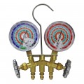 Mastercool 56103 2-Way Brass Manifold with gauges only, 3-1/8"-