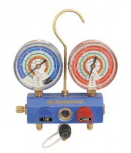 Mastercool 57272 2-Valve Aluminum Manifold with 72&amp;quot; Ball-Valve Hoses-