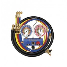 Mastercool 57461 3-Valve Aluminum Manifold with 60&amp;quot; Ball-Valve Hoses-