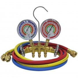Mastercool 59161 2-Valve Brass Charging Manifold with 60" hoses-