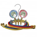 Mastercool 83772-G 2-Way Brass Manifold Gauge Set with SNAP-n-SEAL straight coupler and protector guard-
