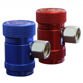 Mastercool 83934 Manual Quick Coupler with extended disconnect protection sleeve, low side, R1234yf, 12 mm-F x 14 mm-