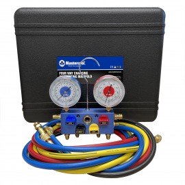 Mastercool 86572 4-Way Aluminum Manifold Gauge Set, less coupler, R134a-