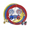 Mastercool 87772 2-Way Aluminum Manifold Gauge Set with SNAP-n-SEAL 90˚ coupler, R134a-