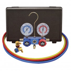 Mastercool 89660 2-Way Aluminum Manifold Gauge Set with R134a coupler-