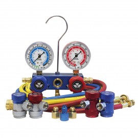 Mastercool 89772-AYF Dual Aluminum Manifold Gauge Set with 72&quot; hoses, R134a and R1234yf-
