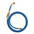 Mastercool 90263-36 Standard Hose with manual shut-off valve, 36&quot;, 1/4 x 1/4″, blue-
