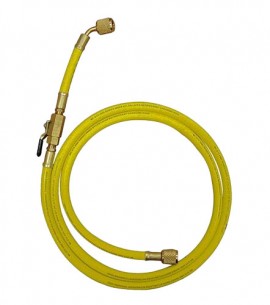Mastercool 90264-60 Standard Hose with manual shut-off valve, 60&quot;, 1/4 x 1/4″, yellow-