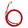 Mastercool 90265-36 Standard Hose with manual shut-off valve, 36&quot;, 1/4 x 1/4″, red-