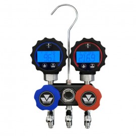 Mastercool 94661 Mini-Fold Compact 2-Way Refrigerant Manifold with 60&amp;quot; high pressure hoses-