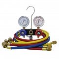 Mastercool 95772-G 2-Way Aluminum Manifold Set with 3 x 72&amp;quot; standard hose, 2-1/2&amp;quot; gauges and gauge guards-