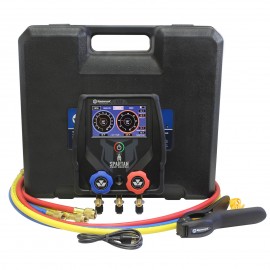 Mastercool 99926-BT 2-Way Spartan Smart Digital Manifold with 60&amp;quot; high-pressure hoses, standard fittings, and clamp-