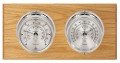 Maximum Catalina Two-Instrument Weather Station with oak panel, chrome case, silver dial-