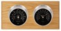 Maximum Catalina Two-Instrument Weather Station with oak panel, satin case, black dial-