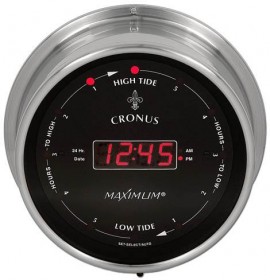 Maximum Cronus CSBN Time and East Coast Tide Clock, Nickel Case and Black Dial-