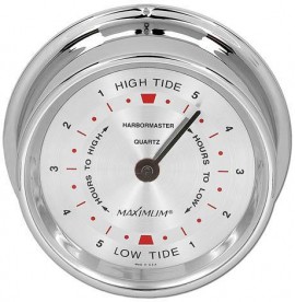 Maximum Harbormaster HBAC East Coast Tide Clock, Chrome Case and Silver Dial-