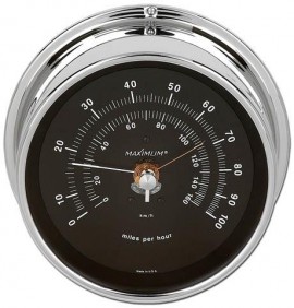 Maximum Vigilant KIT-VIBC Analog Wind Speed Instrument, Chrome Case and Black Dial-