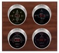 Maximum Marconi Four-Instrument Weather Station with mahogany panel, satin case, black dial-