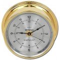 Maximum Meridian MEA Quartz Clock, Brass Case and Silver Dial-