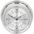 Maximum Meridian MEAC Quartz Clock, Chrome Case and Silver Dial-