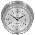 Maximum Meridian MEAN Quartz Clock, Nickel Case and Silver Dial-