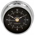 Maximum Meridian MEBC Quartz Clock, Chrome Case and Black Dial-