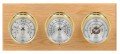 Maximum Montauk Three-Instrument Weather Station with oak panel, brass case, silver dial-