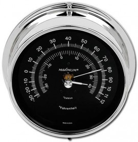 Maximum Mini-Max MXBC Outside Temperature Instrument, Chrome Case and Black Dial-