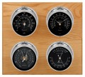 Maximum Observer Four-Instrument Weather Station with oak panel, chrome case, black dial-