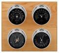 Maximum Observer Four-Instrument Weather Station with oak panel, chrome case, black dial-