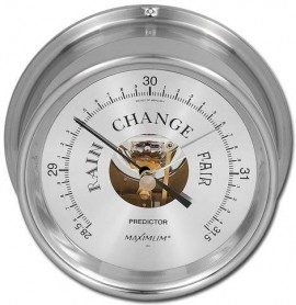 Maximum Predictor PDAN Analog Barometer, Nickel Case and Silver Dial-