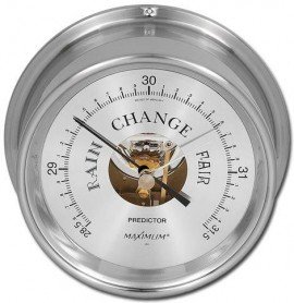Maximum Predictor PDAN Analog Barometer, Nickel Case and Silver Dial-