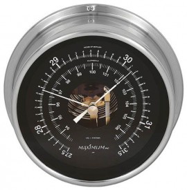 Maximum Proteus PRBN Analog Barometer, Nickel Case and Black Dial-