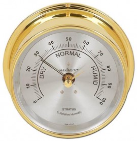 Maximum Stratus STA Outdoor Humidity Instrument, Brass Case and Silver Dial-