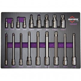 Mayhew Tools 16066F Triple Square Master Socket Bit Set, 18-piece, S2 Tool Steel-