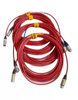 Megger 2008-300-30X 3Ø Universal H Test Lead Extension Set, red jacket with clamps, 10 A, 30', 4-pack-