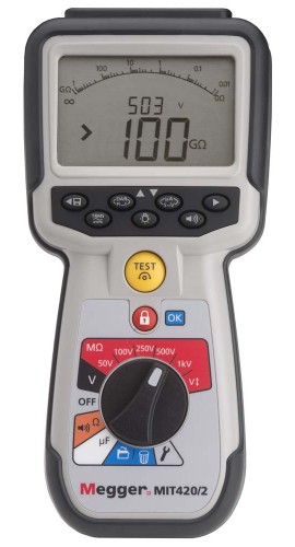 Megger MIT420/2 CAT IV Insulation Tester, 50/100/250/500/1000 V-