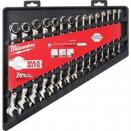 Milwaukee 48-22-9515 Combination Wrench Set, Metric, 15-Piece-