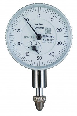 Mitutoyo 1003AB Series 1 Compact Small Diameter Dial Indicator, 4 mm, 0.01 mm graduation-