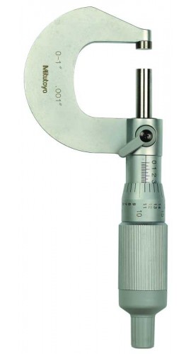 Mitutoyo 101-711 Ratchet Thimble Micrometer, 0-1" Range-