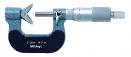 Mitutoyo 114-121 5 Flute V-Anvil Micrometer, 5 to 25 mm-