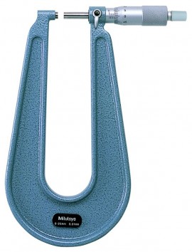 Mitutoyo 118-126 Sheet Metal Micrometer, 25 to 50 mm, 150 mm throat-