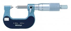 Mitutoyo 125-111 Screw Thread Micrometer, 50 to 75 mm, 0.6 to 0.9 mm/44-28TPI-